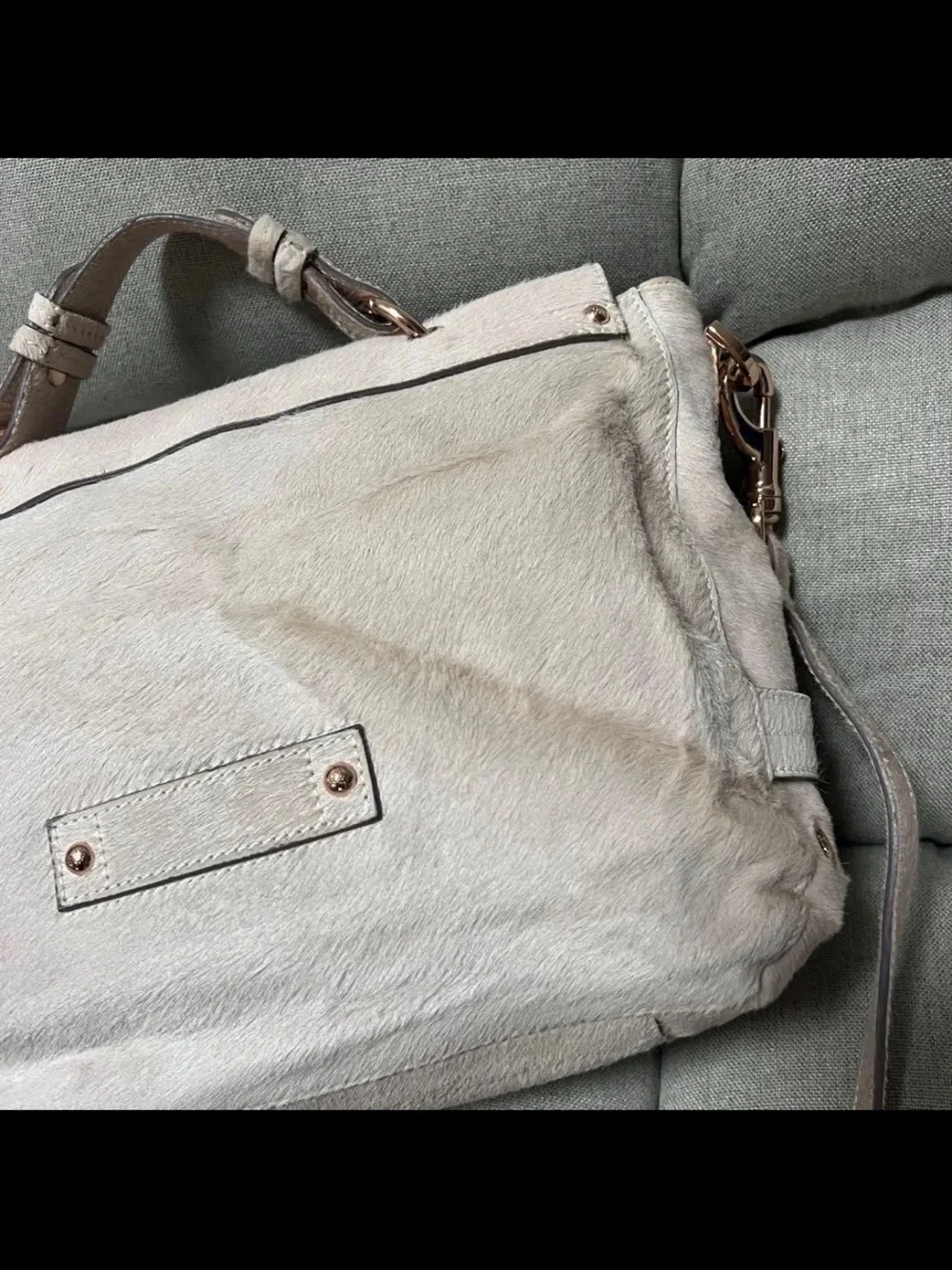 Mulberry Cream Top-Handle Satchel with Rose Gold Hardware